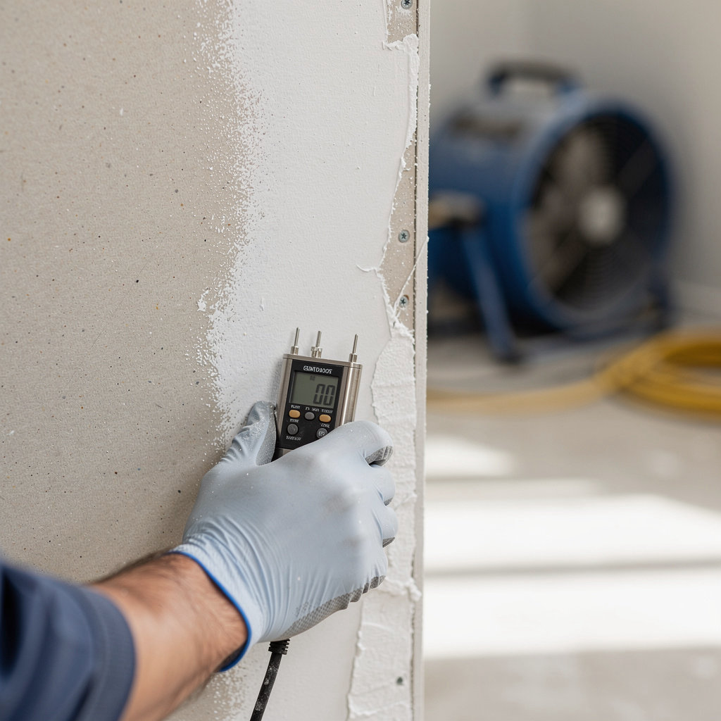 DRYWALL & RESTORATION professional water damage assessment and drying process in a Chula Vista home